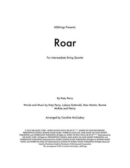 Roar (arr. Caroline McCaskey)