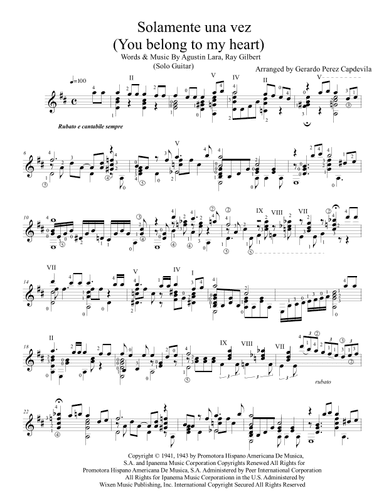 You Belong To My Heart (solamente Una Vez) (arr. Gerardo Perez Capdevila)