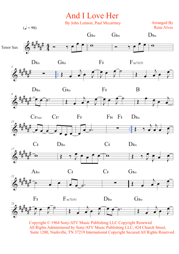 And I Love Her (arr. Rene Alves)