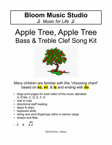 The Apple Tree Song Combined Bass & Treble Clef Kit (arr. Edna J. Bloom)