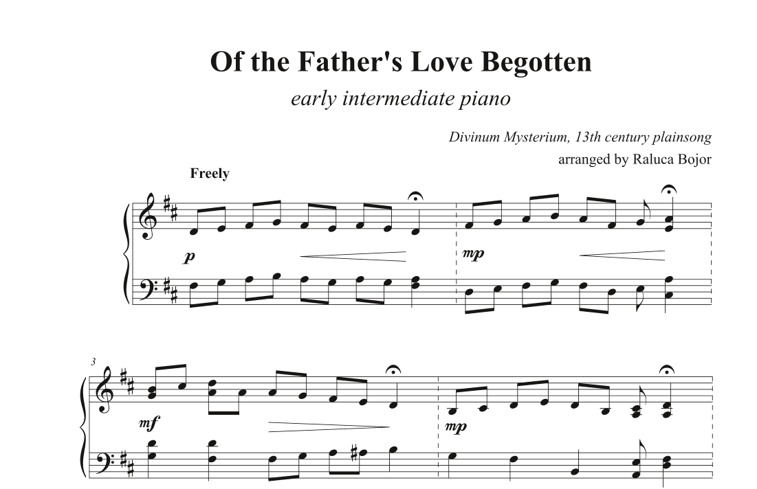 Of the Father's Love Begotten (early intermediate) (arr. Raluca Bojor)