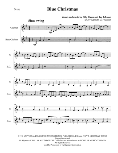 Blue Christmas (arr. Kenneth D. Friedrich)