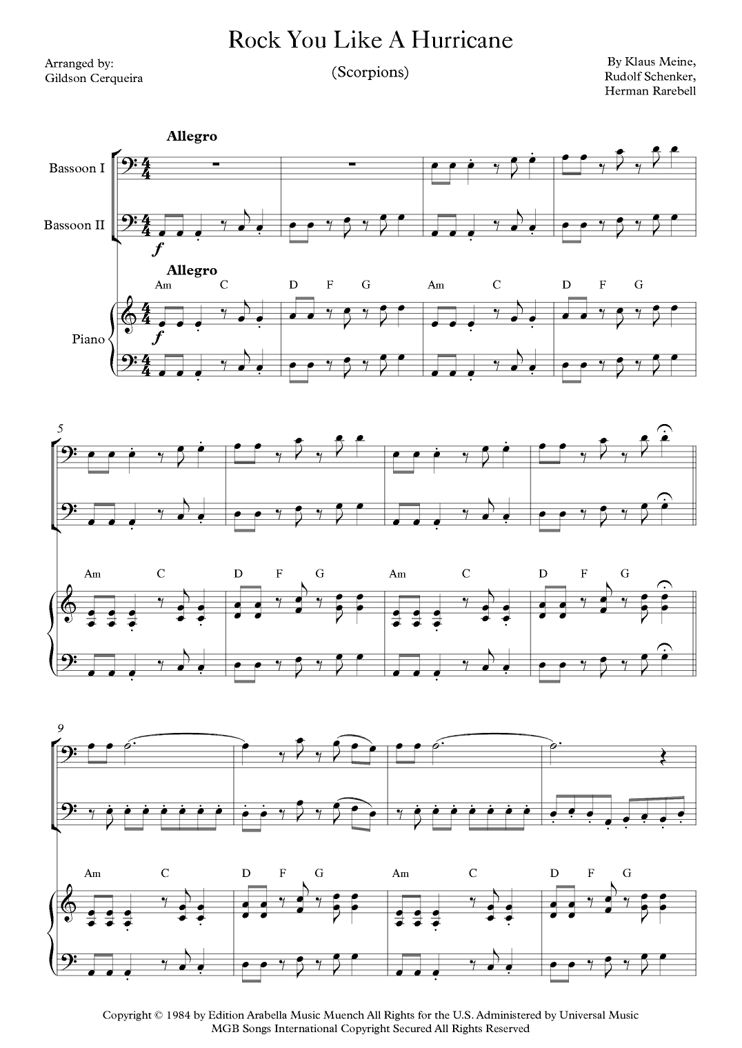 Rock You Like A Hurricane (arr. Gildson Cerqueira)