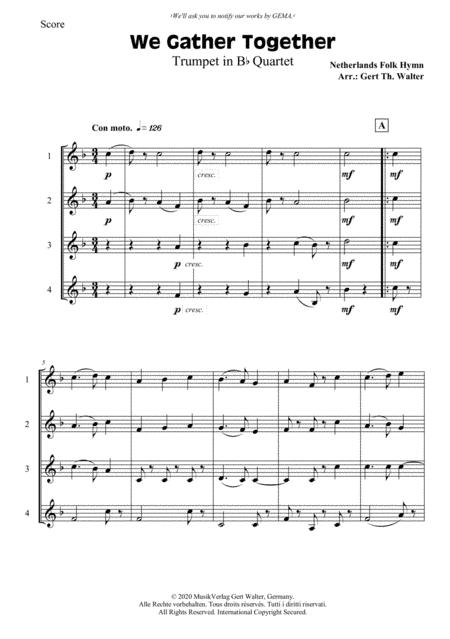 We Gather Together (arr. Gert Th. Walter)