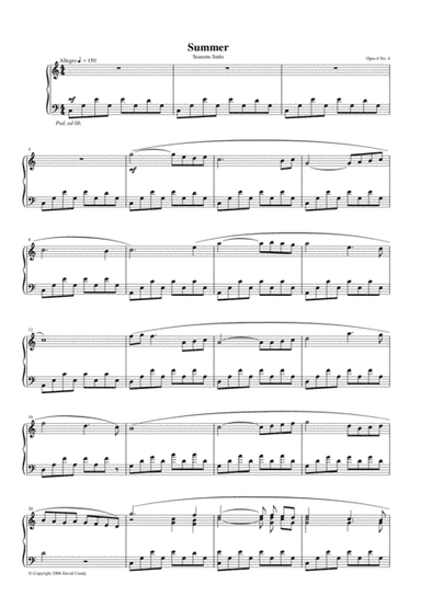 Seasons Suite for solo Piano, Op. 6, No. 4 - Summer