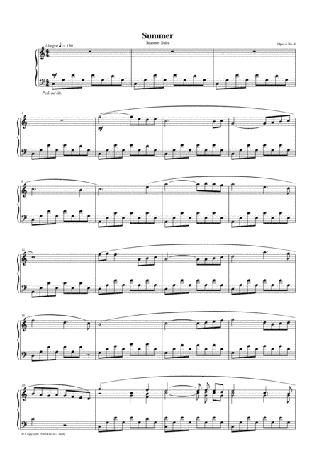 Seasons Suite for solo Piano, Op. 6, No. 4 - Summer
