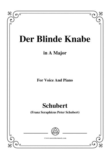 Schubert-Der Blinde Knabe,Op.101,in A Major,for Voice&Piano (arr. MSM)