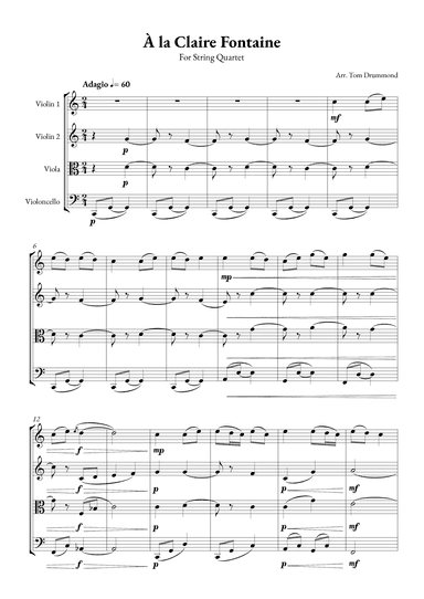 À la Claire Fontaine (arr. Tom Drummond)