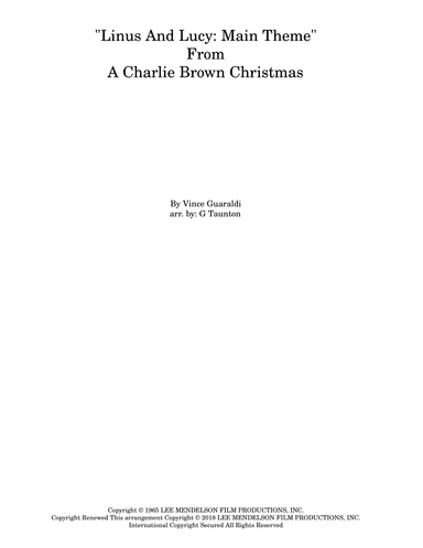 Linus And Lucy (arr. Gilbert Taunton)