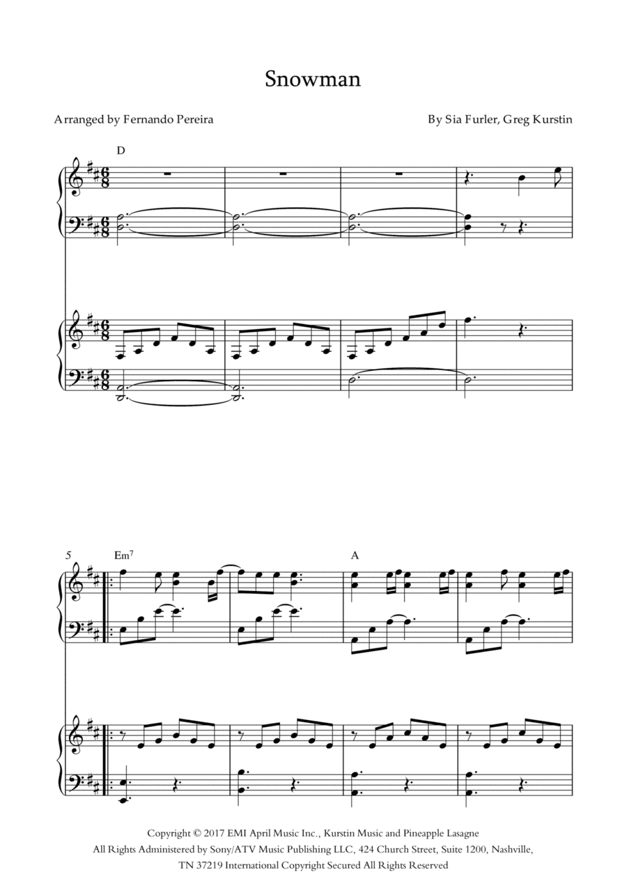 Snowman (arr. Fernando Pereira)