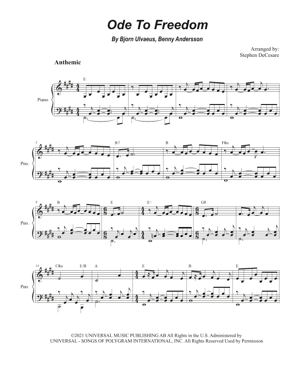 Ode To Freedom (arr. Stephen DeCesare)
