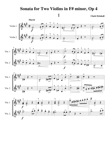 Sonata for Two Violins in F# minor, Op 4 Mvmt 1