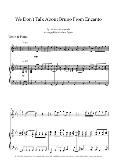 We Don't Talk About Bruno (arr. Matthew pyeon)