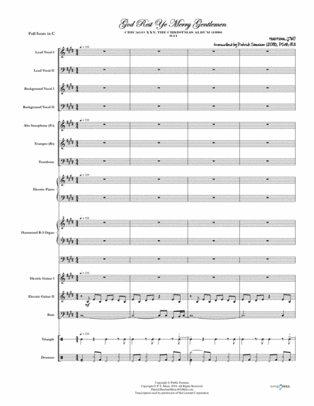 God Rest Ye Merry, Gentlemen [Chicago] (full score & set of parts) (arr. Patrick Sheehan)