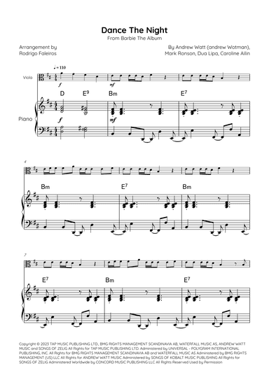 Dance The Night (arr. Rodrigo Faleiros)