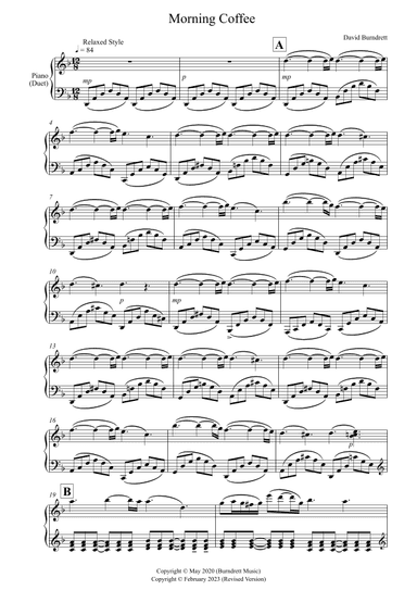 Morning Coffee for Piano Duet