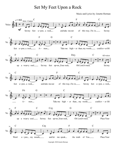 Set My Feet Upon a Rock - Lead Sheet