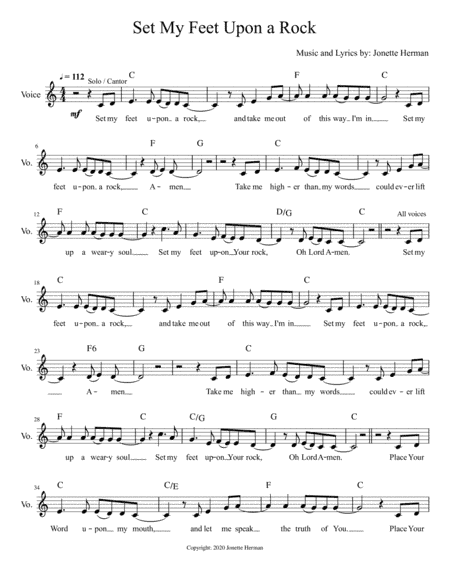 Set My Feet Upon a Rock - Lead Sheet