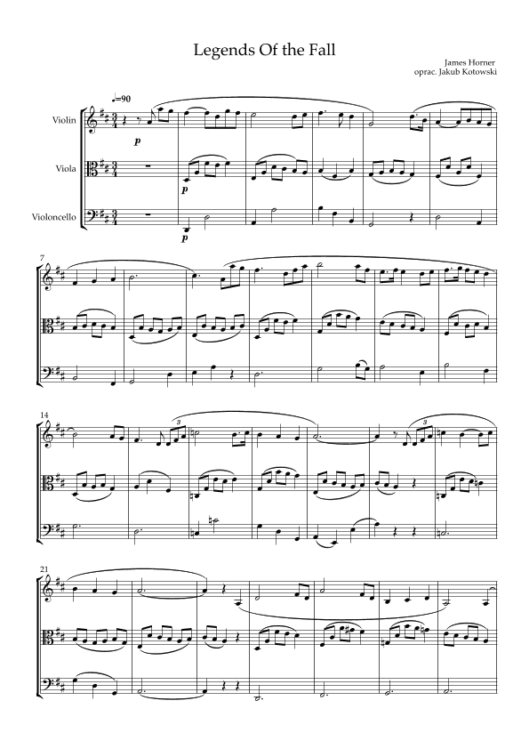 Legends Of The Fall (arr. Jakub Kotowski)