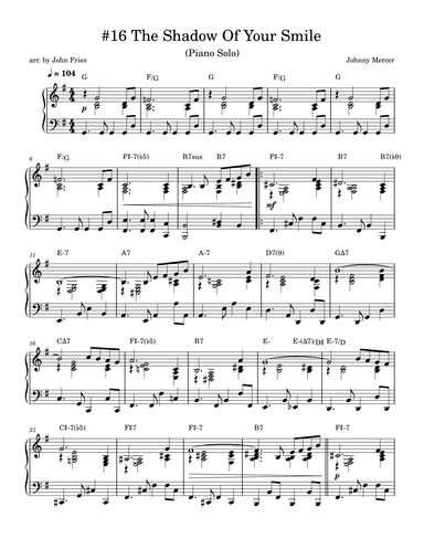 The Shadow Of Your Smile (arr. John Fries)