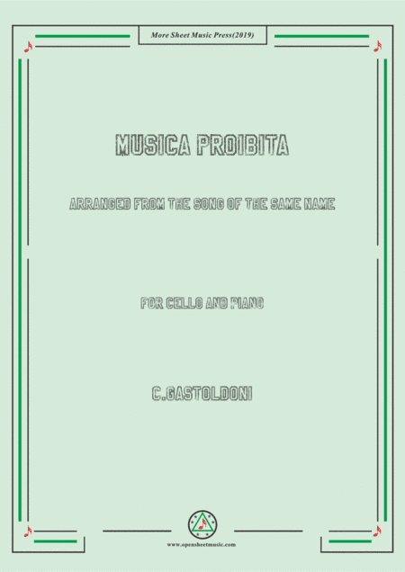 Gastoldoni-Musica proibita,for Cello and Piano (arr. MSM)