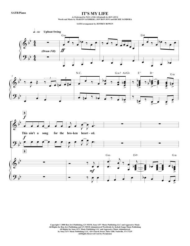 It's My Life (arr. Jeffrey Bowen)