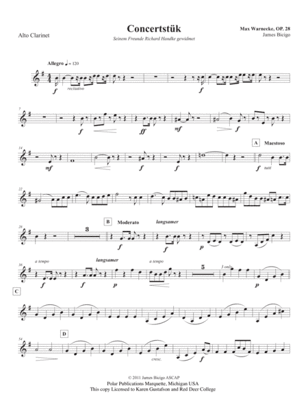 Concertstük Op. 28 for Trombone and Band (arr. James Michael bicigo)