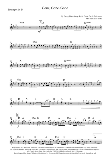 Gone, Gone, Gone (arr. Fernando Britto)