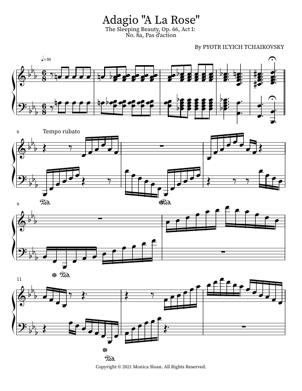 The Sleeping Beauty, Op. 66, Act I,  No. 8a, Pas d'action: Adagio "A La Rose" (arr. M. Sloan)