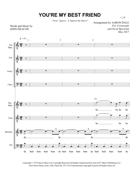 You're My Best Friend (arr. Aaron Dale)
