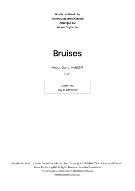 Bruises (arr. Leonie Capararo)