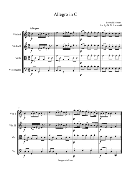 Allegro in C (arr. Nick Lacanski)