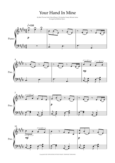 Your Hand In Mine (arr. Matthew pyeon)
