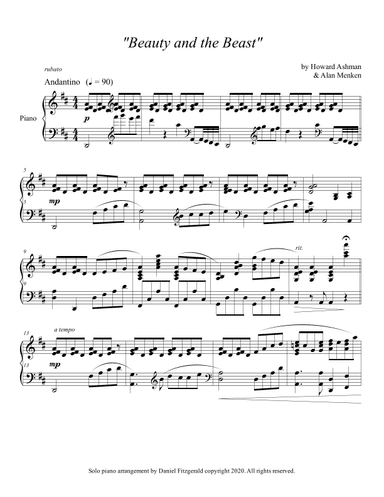 Beauty And The Beast (arr. Daniel Fitzgerald)