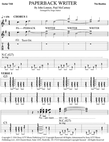 Paperback Writer (arr. Jorge Juárez)