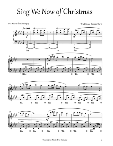Sing We Now of Christmas (arr. Marie-Ève Mainguy)