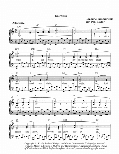 Edelweiss (arr. Paul Taylor)