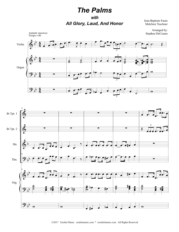 The Palms (with "All Glory, Laud, and Honor") (Brass Quartet and Organ) (arr. Stephen DeCesare)