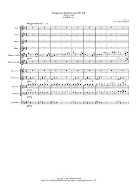 Fauré: Masques et Bergamasques Suite Op.112 - symphonic wind (arr. Ray Thompson)