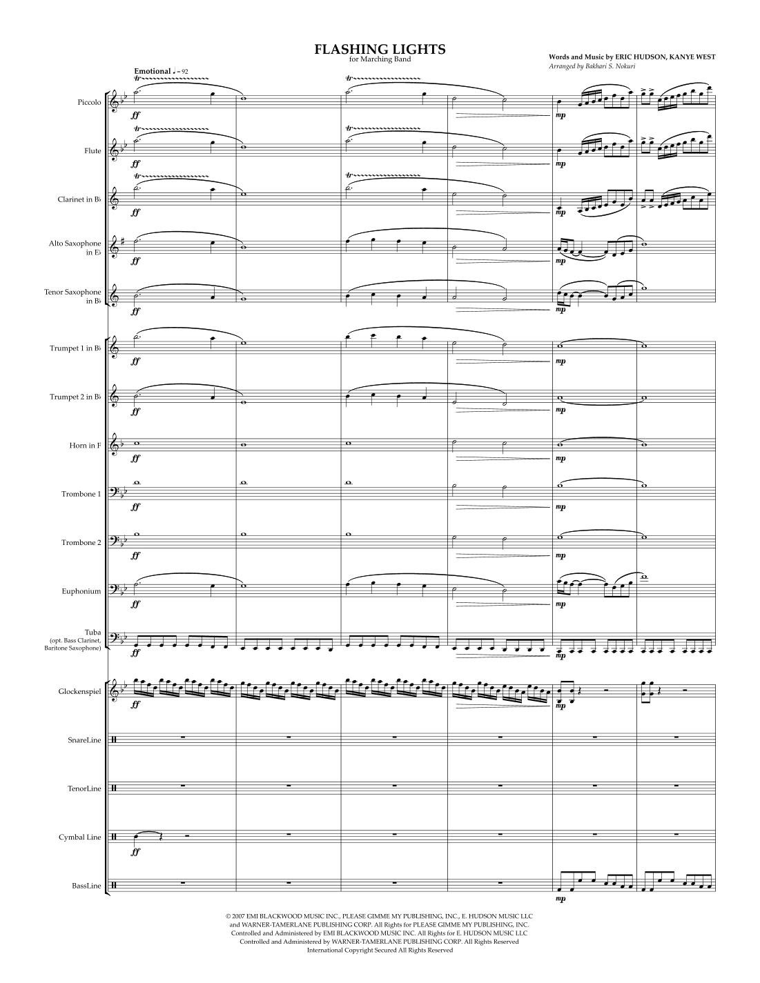 Flashing Lights (arr. Bakhari S. Nokuri)