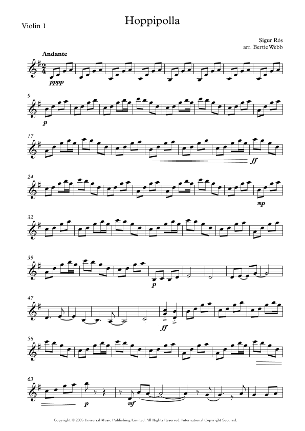 Hoppipolla (arr. Bertie Webb)