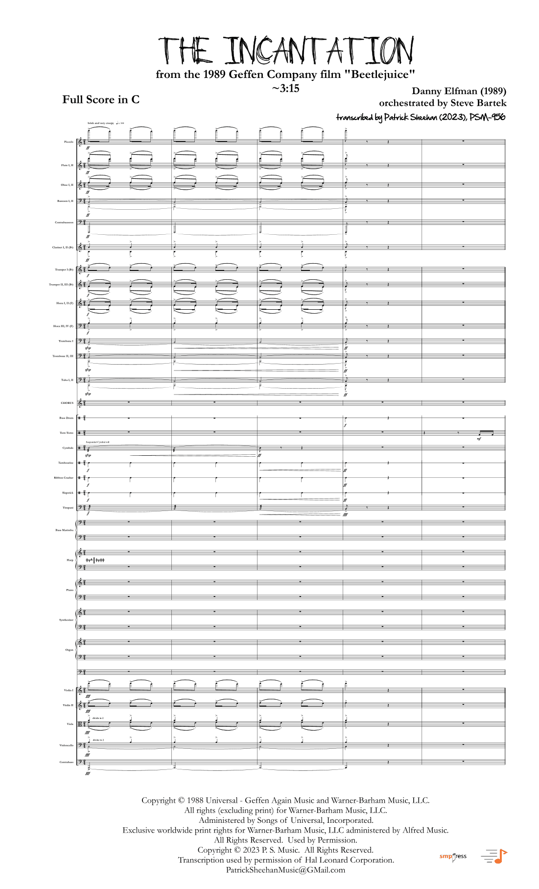 The Incantations (arr. Patrick Sheehan)