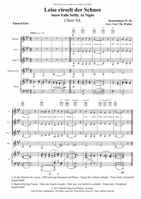 Snow Falls Softly At Night (arr. Gert Th. Walter)