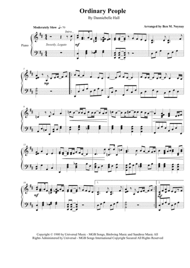 Ordinary People (arr. Ben M. Noynay)