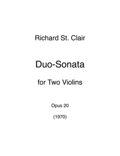 Duo-Sonata for Two Violins, Opus 20 (1970)