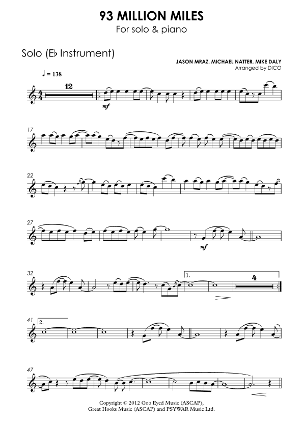 93 Million Miles (arr. Dico)