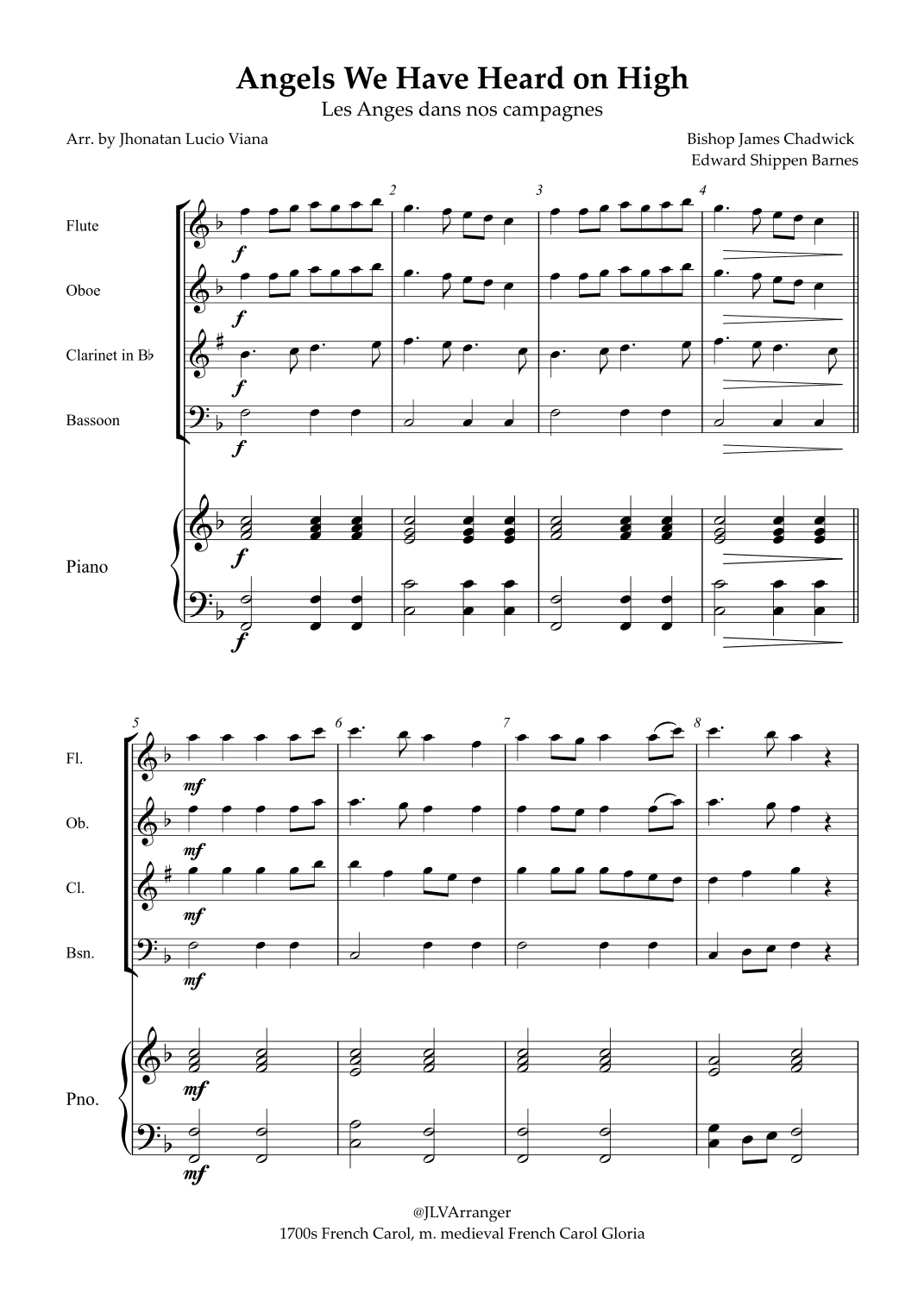 Angels We Have Heard on High (arr. Jhonatan Lucio Viana)