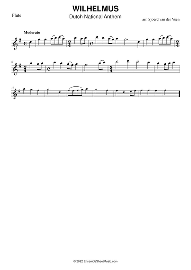Wilhelmus | Dutch National Anthem (arr. Sjoerd van der Veen)