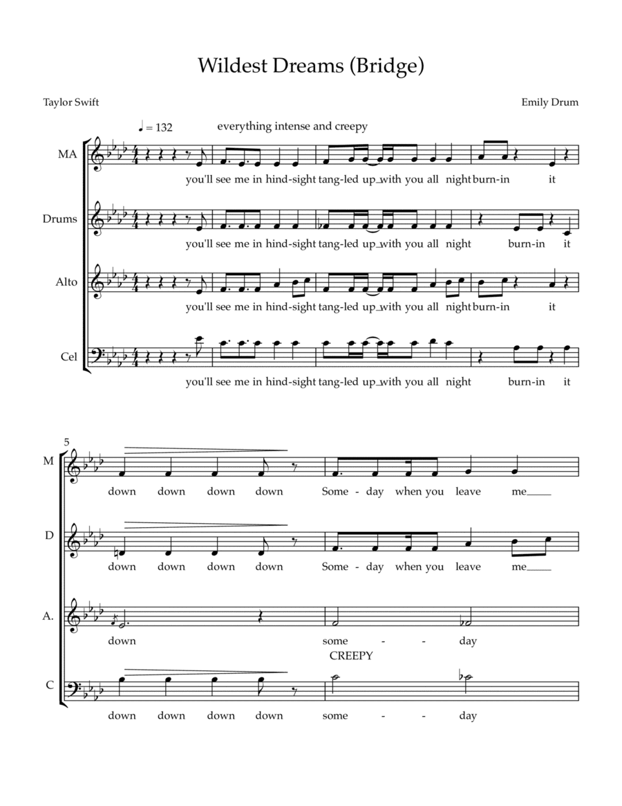 Wildest Dreams (arr. Emily Drum)
