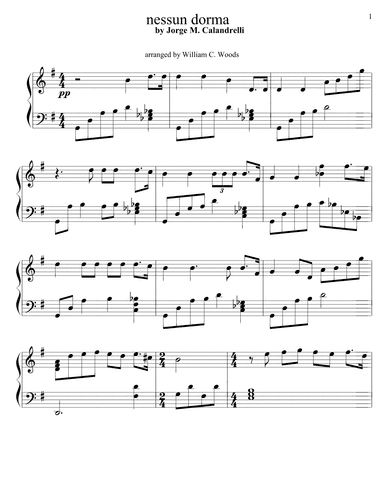 Nessum Dorma (arr. William C. Woods)
